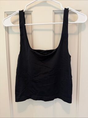 Anthropologie LyreBird Black Scoop Crop Tank Top